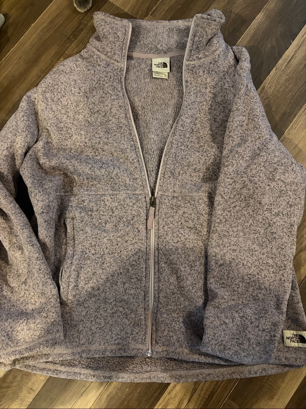 North Face Sweater Jacket Womens XXL  Fleece Lined Light Purple